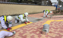 視覚障害者誘導表示工事写真